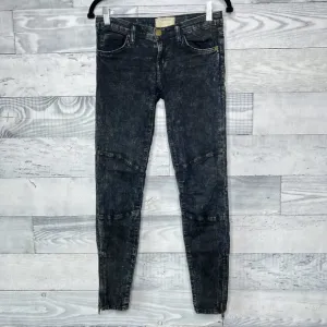 🍉 Current/Elliott Acid Wash Moto Jeans
