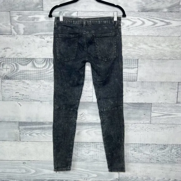 🍉 Current/Elliott Acid Wash Moto Jeans