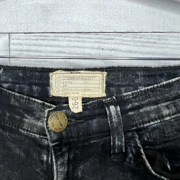 🍉 Current/Elliott Acid Wash Moto Jeans