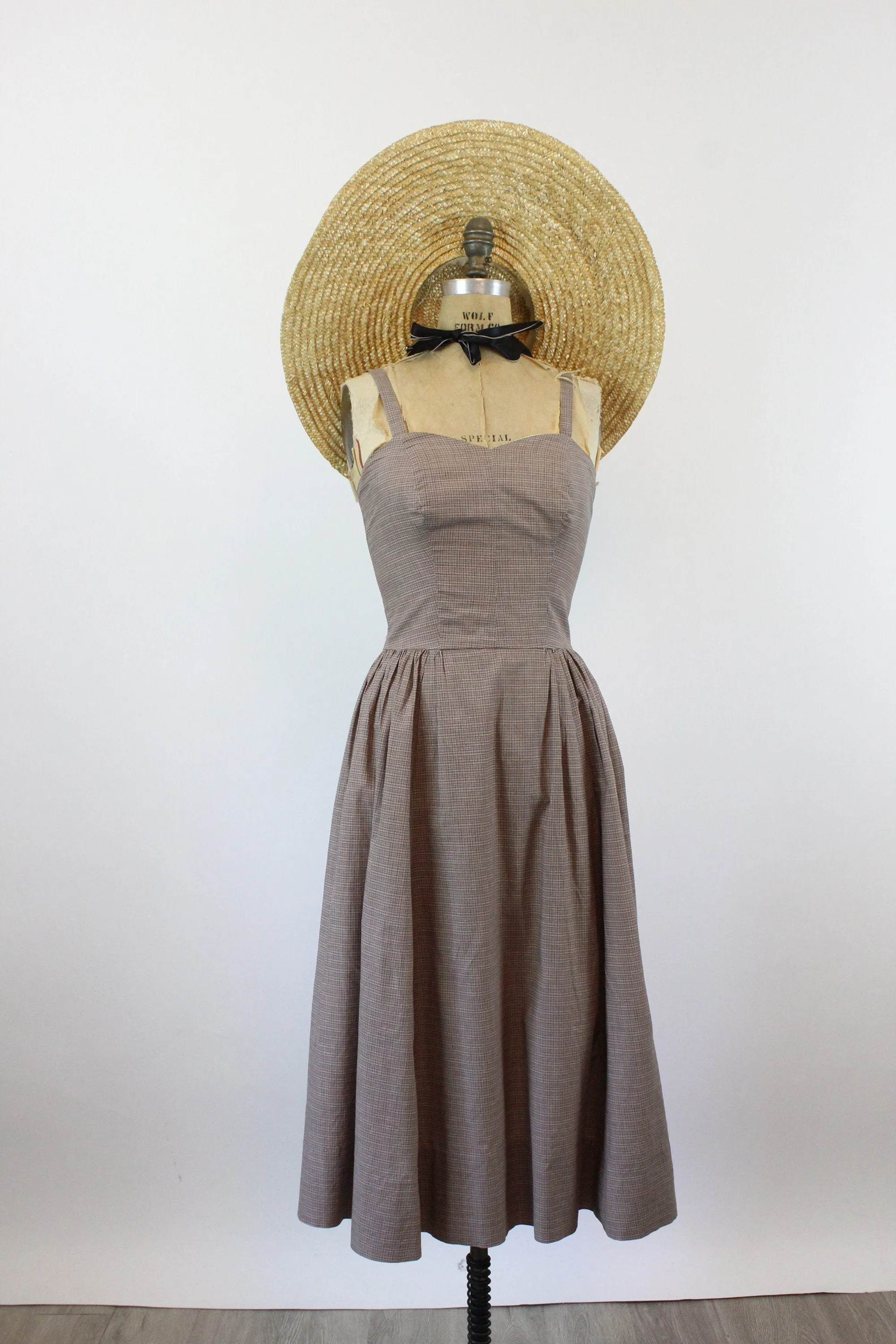 1940s rare LOUELLA BALLERINO dress cotton xs  | new spring