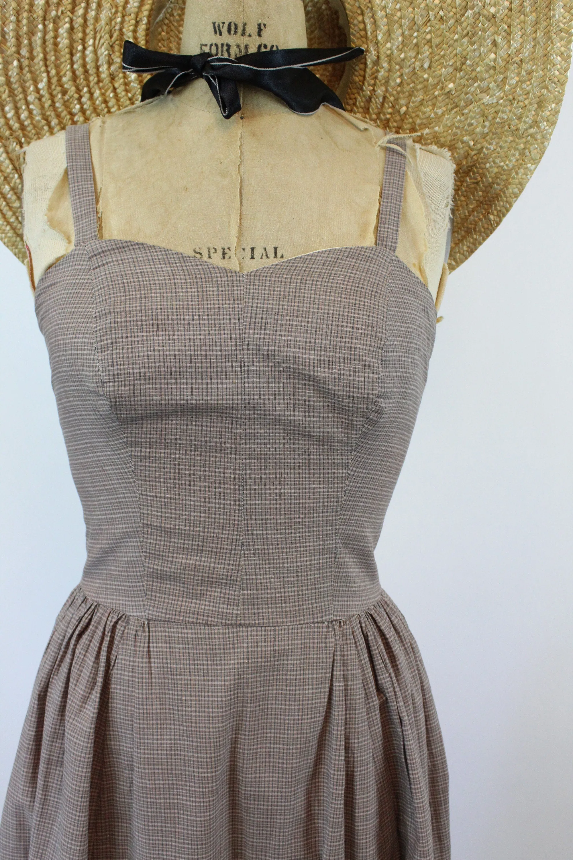 1940s rare LOUELLA BALLERINO dress cotton xs  | new spring