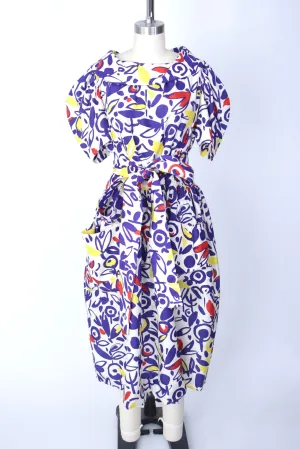 1980s Jean Patou x Christian Lacroix Silk Printed Dress