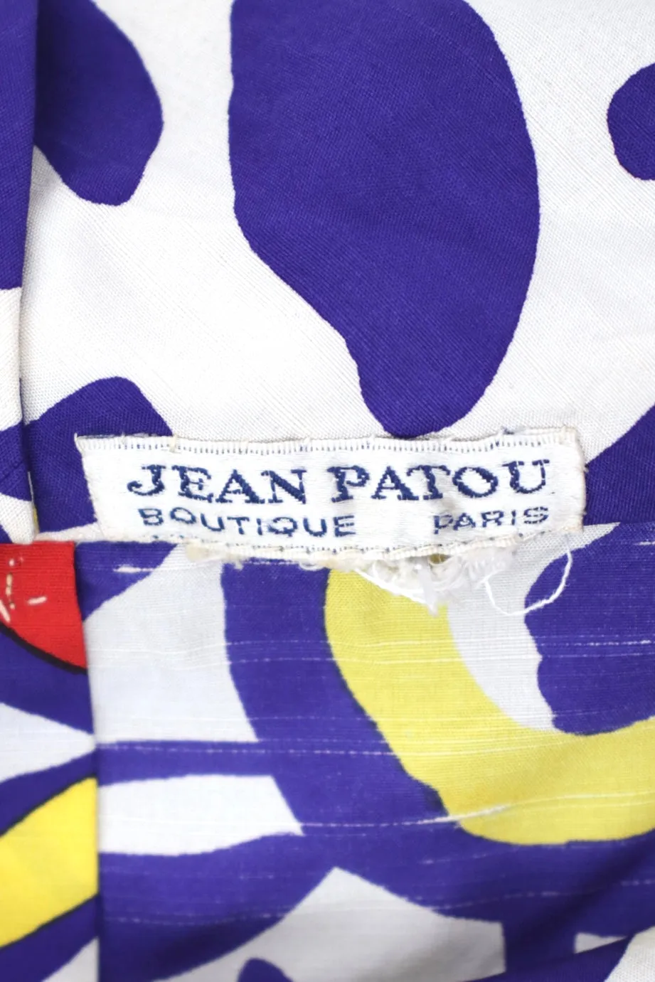 1980s Jean Patou x Christian Lacroix Silk Printed Dress