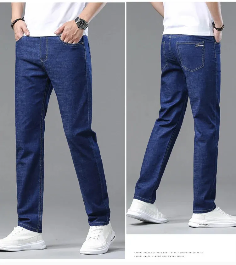 2025 Spring/Summer Men's Classic Business Jeans – Stretch Straight Denim Pants