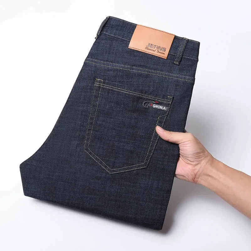 2025 Spring/Summer Men's Classic Business Jeans – Stretch Straight Denim Pants