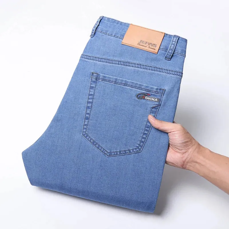 2025 Spring/Summer Men's Classic Business Jeans – Stretch Straight Denim Pants