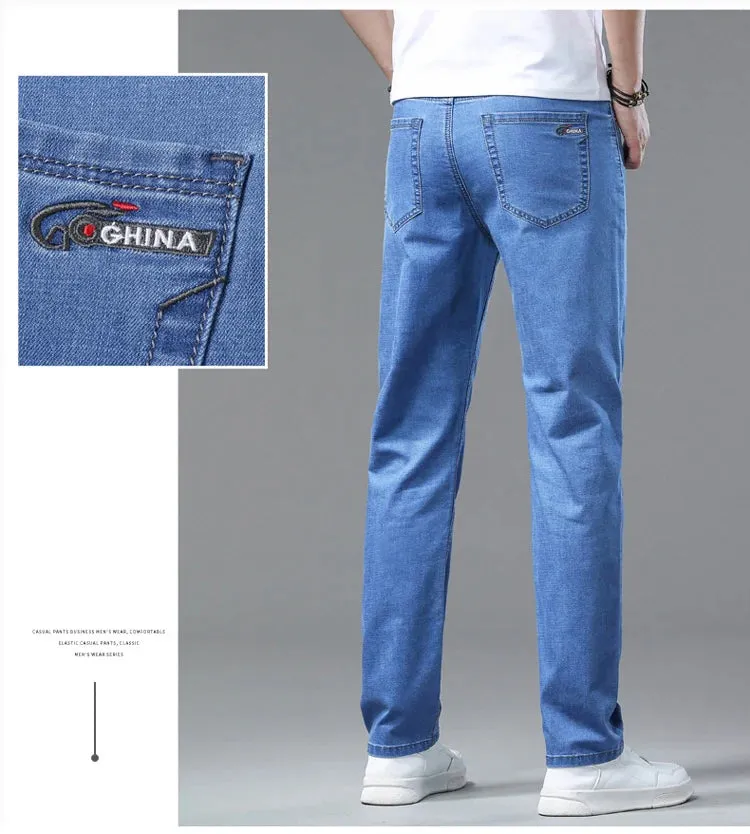 2025 Spring/Summer Men's Classic Business Jeans – Stretch Straight Denim Pants