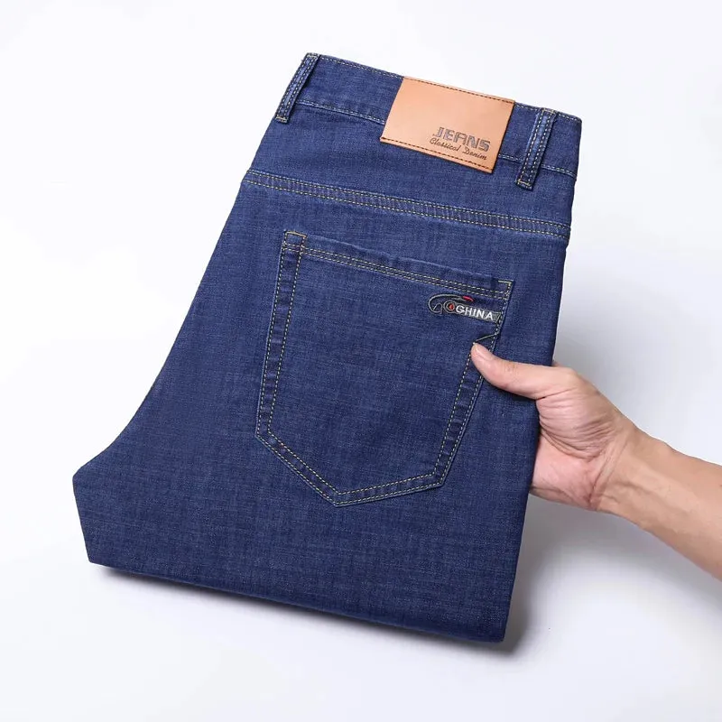 2025 Spring/Summer Men's Classic Business Jeans – Stretch Straight Denim Pants