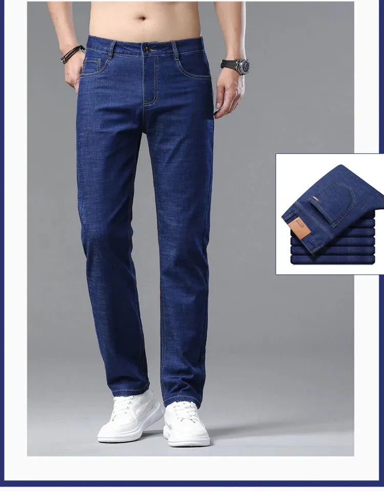 2025 Spring/Summer Men's Classic Business Jeans – Stretch Straight Denim Pants