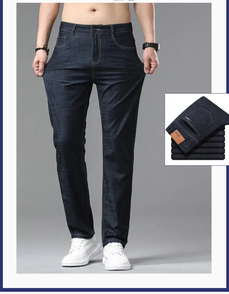 2025 Spring/Summer Men's Classic Business Jeans – Stretch Straight Denim Pants