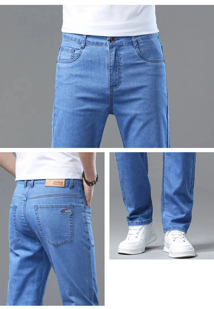 2025 Spring/Summer Men's Classic Business Jeans – Stretch Straight Denim Pants