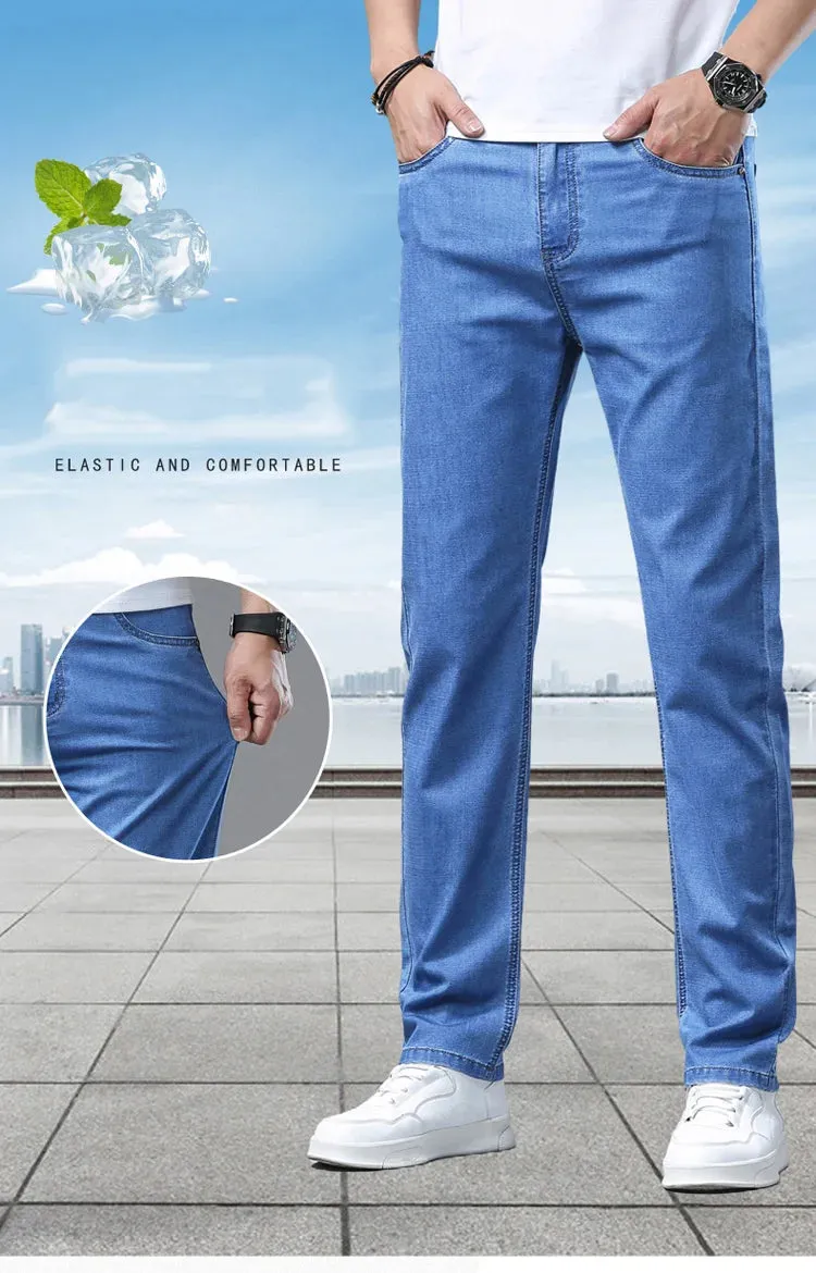 2025 Spring/Summer Men's Classic Business Jeans – Stretch Straight Denim Pants