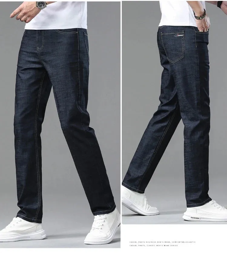 2025 Spring/Summer Men's Classic Business Jeans – Stretch Straight Denim Pants