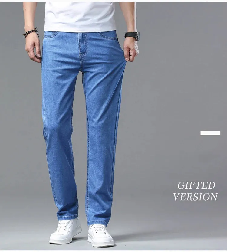 2025 Spring/Summer Men's Classic Business Jeans – Stretch Straight Denim Pants