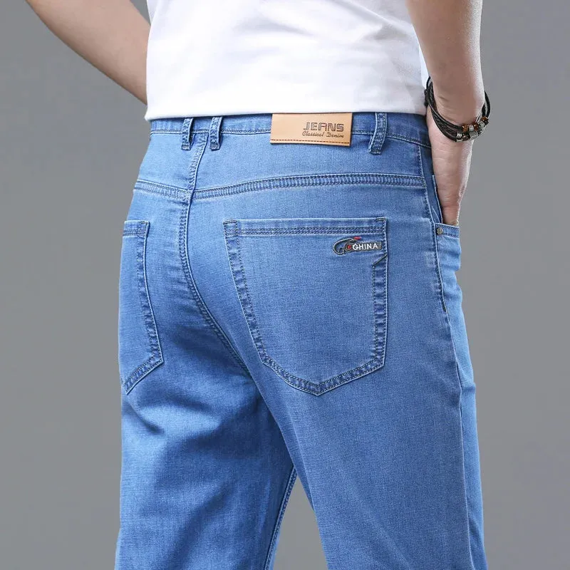 2025 Spring/Summer Men's Classic Business Jeans – Stretch Straight Denim Pants