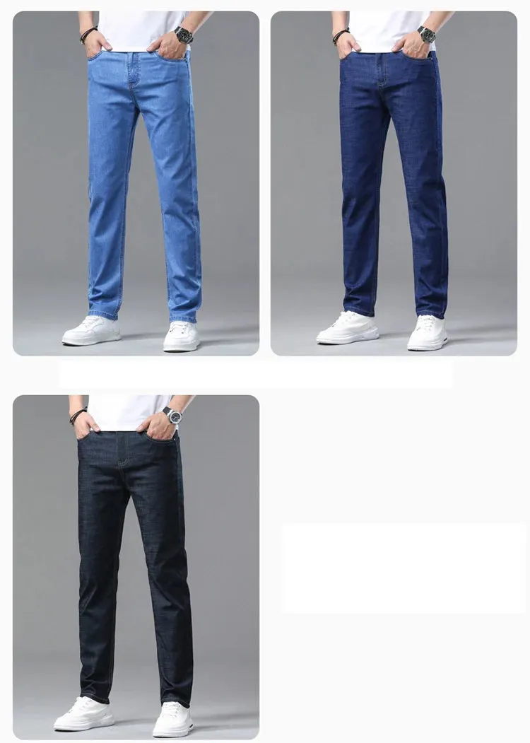 2025 Spring/Summer Men's Classic Business Jeans – Stretch Straight Denim Pants