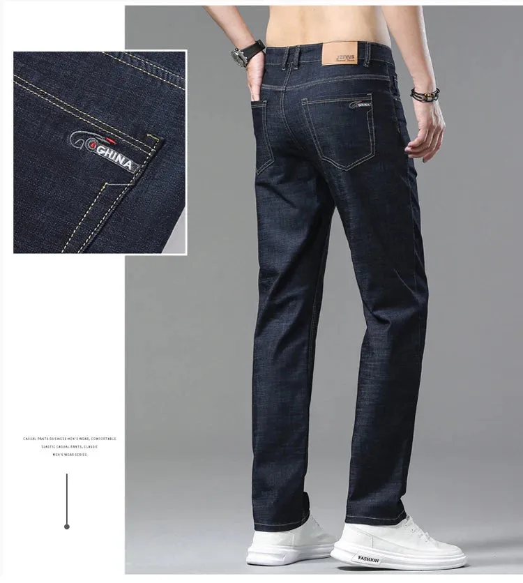 2025 Spring/Summer Men's Classic Business Jeans – Stretch Straight Denim Pants