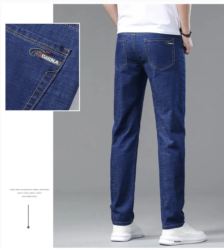 2025 Spring/Summer Men's Classic Business Jeans – Stretch Straight Denim Pants