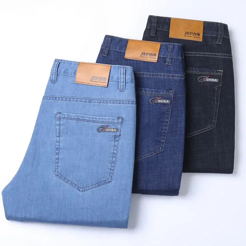 2025 Spring/Summer Men's Classic Business Jeans – Stretch Straight Denim Pants