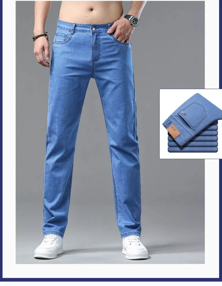 2025 Spring/Summer Men's Classic Business Jeans – Stretch Straight Denim Pants