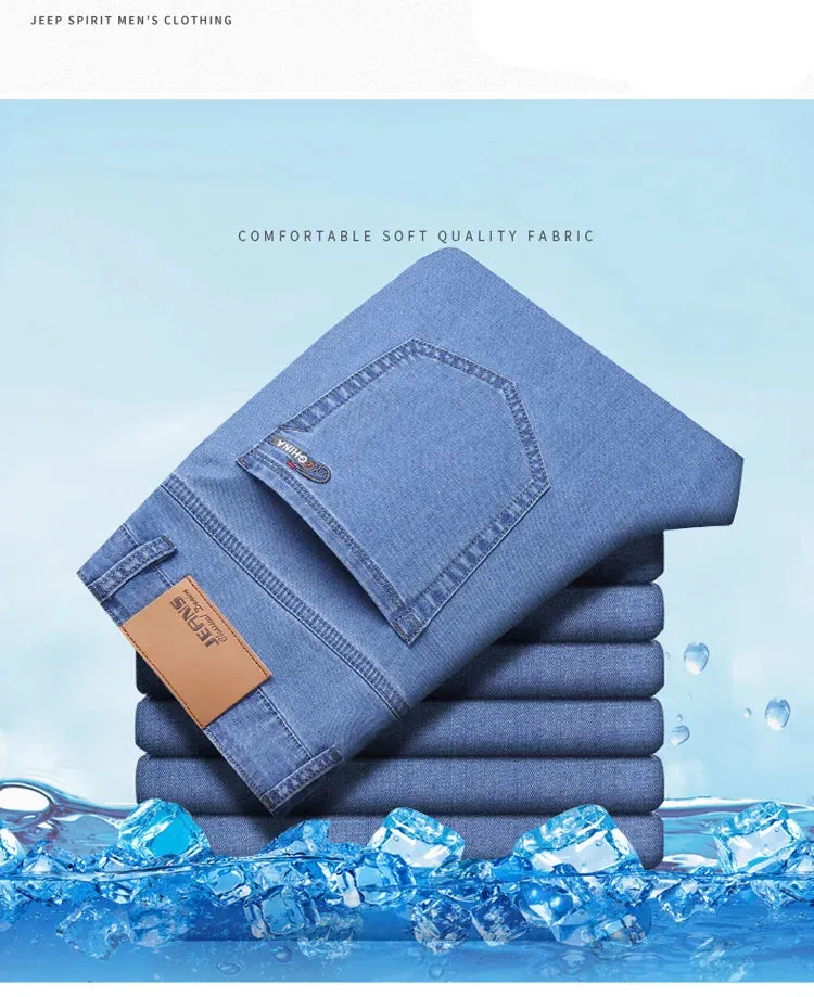 2025 Spring/Summer Men's Classic Business Jeans – Stretch Straight Denim Pants