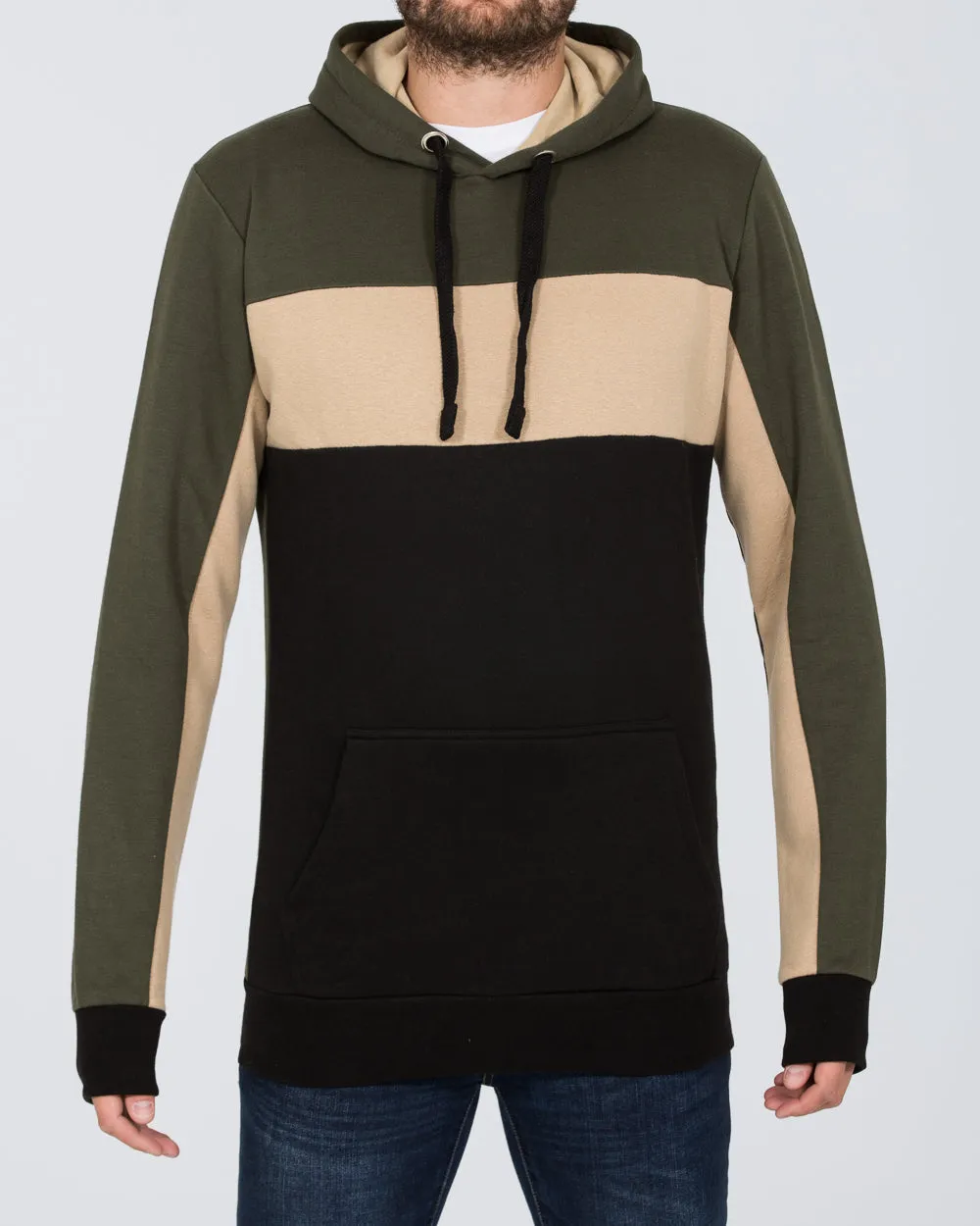 2t Cut and Sew Pullover Tall Hoodie (khaki)