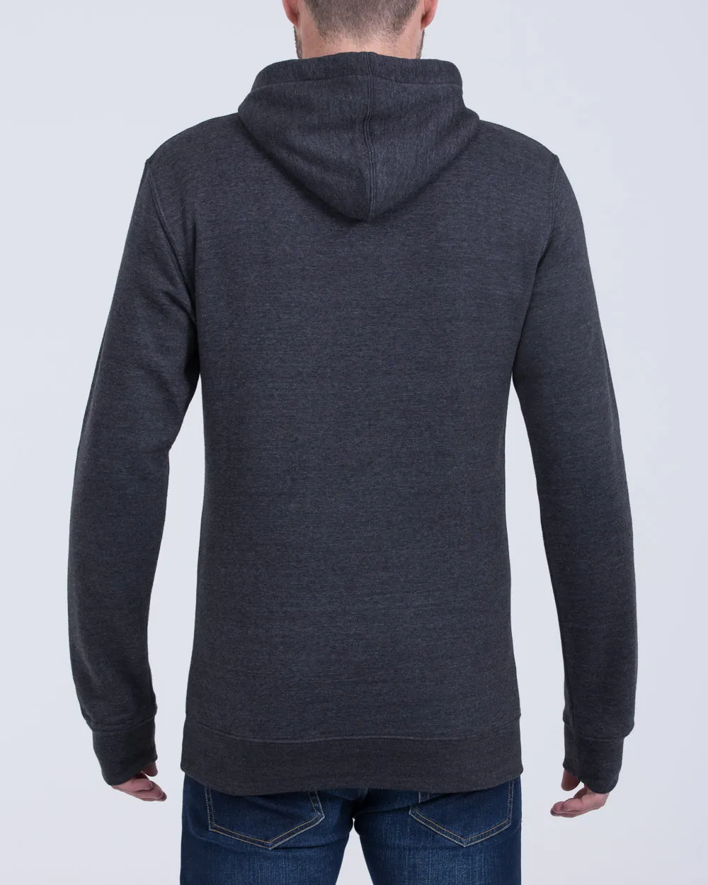 2t Pullover Tall Quarter Button Hoodie (charcoal)