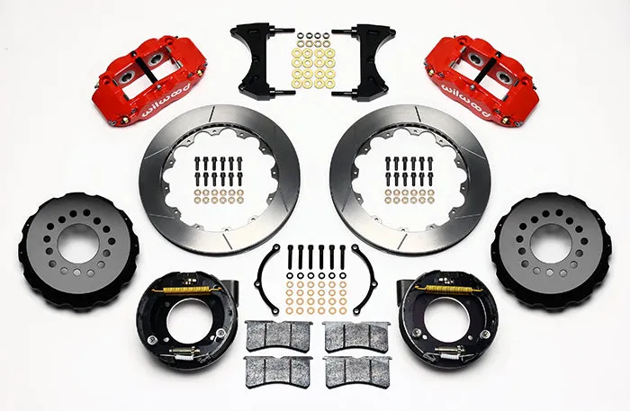 63-70 CHEVY C10 FULL DISC BRAKE KIT & RIDETECH SPINDLES,13" ROTORS,RED CALIPERS