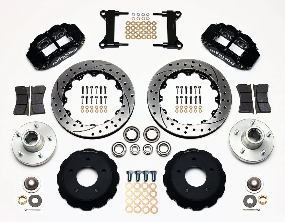 71-72 CHEVY C10 FULL DISC BRAKE KIT & RIDETECH SPINDLES,13" DRILLED,BLACK CALIP.