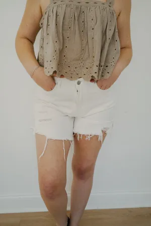 Abby Ivory Denim Shorts