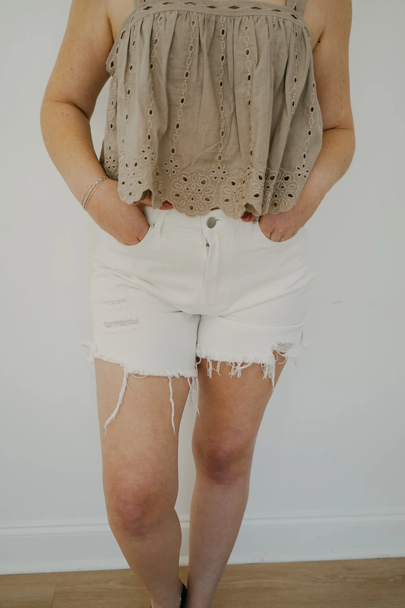 Abby Ivory Denim Shorts