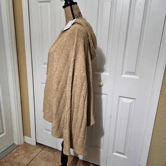 ABLE New Harlow Boucle Camel/Tan Hoodie Sweater Size 2X