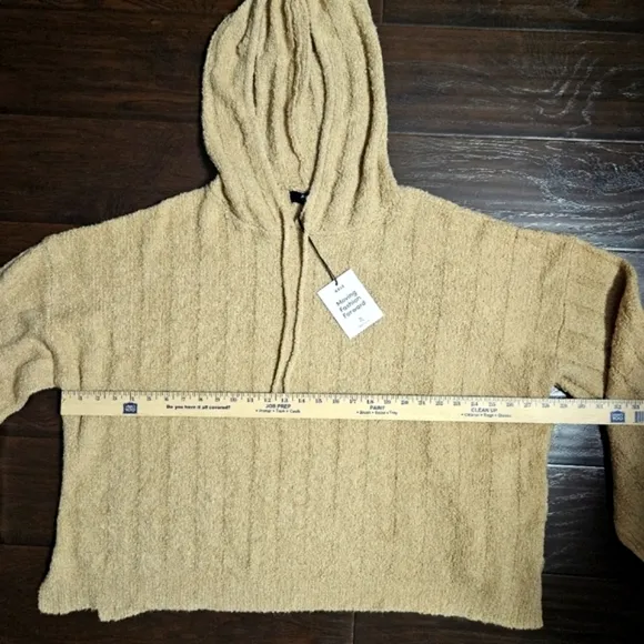 ABLE New Harlow Boucle Camel/Tan Hoodie Sweater Size 2X