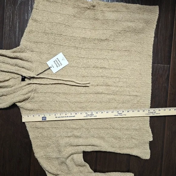 ABLE New Harlow Boucle Camel/Tan Hoodie Sweater Size 2X
