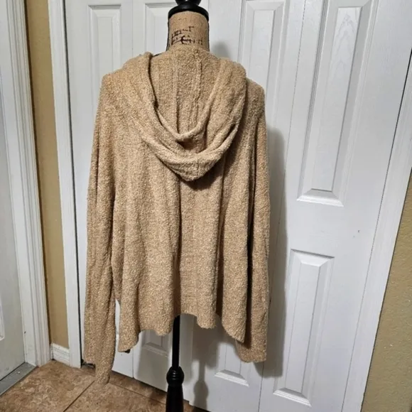 ABLE New Harlow Boucle Camel/Tan Hoodie Sweater Size 2X