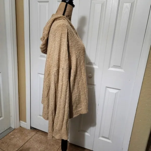 ABLE New Harlow Boucle Camel/Tan Hoodie Sweater Size 2X