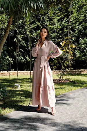 Adelle Linen Dress - Rose