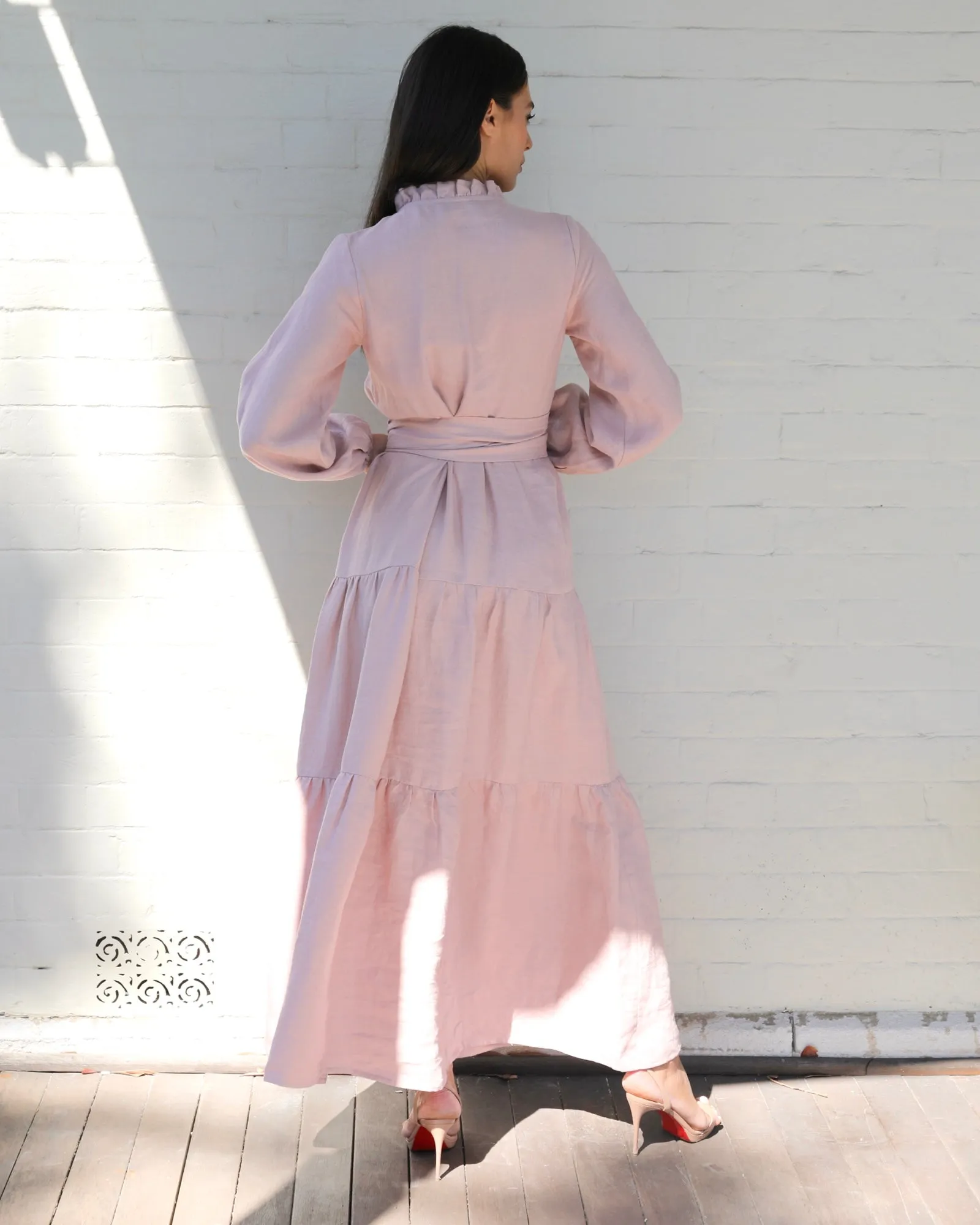 Adelle Linen Dress - Rose