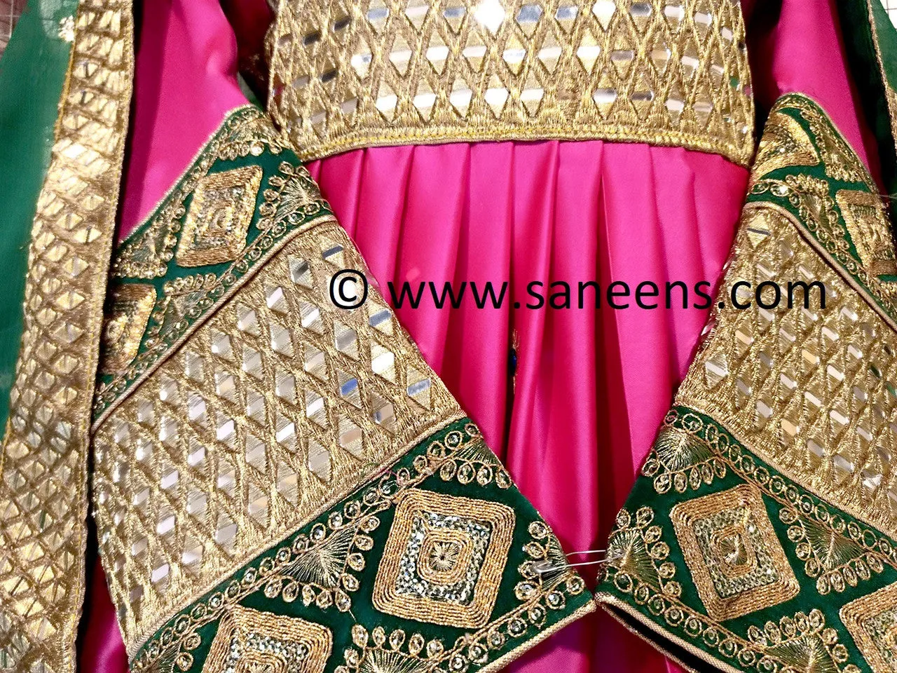 Afghan Mirror Work Pink Dress