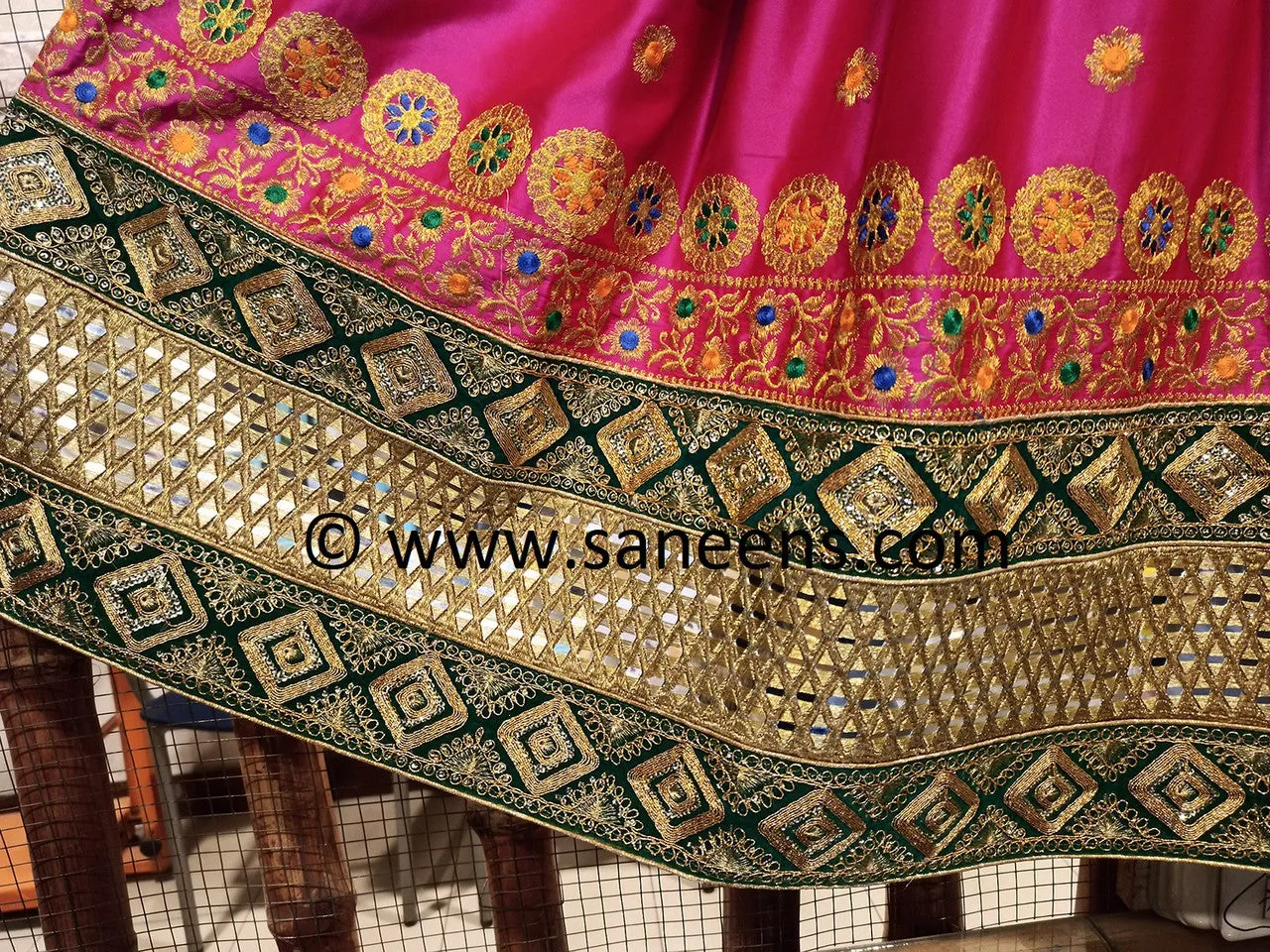 Afghan Mirror Work Pink Dress