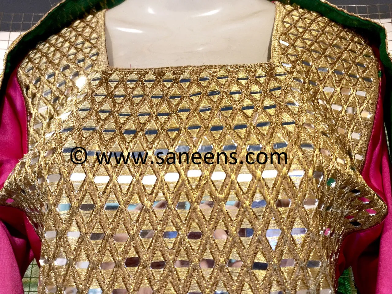 Afghan Mirror Work Pink Dress