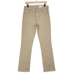 Ag Jeans 31 The Mari High Rise Slim Straight Denim Twill Khaki Preppy Classic