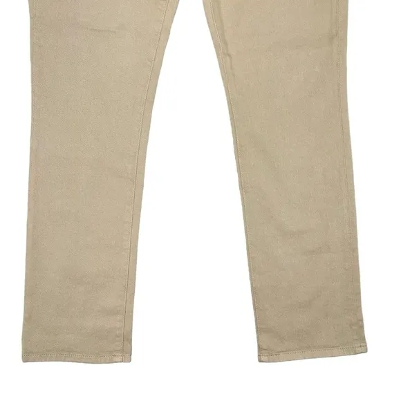 Ag Jeans 31 The Mari High Rise Slim Straight Denim Twill Khaki Preppy Classic