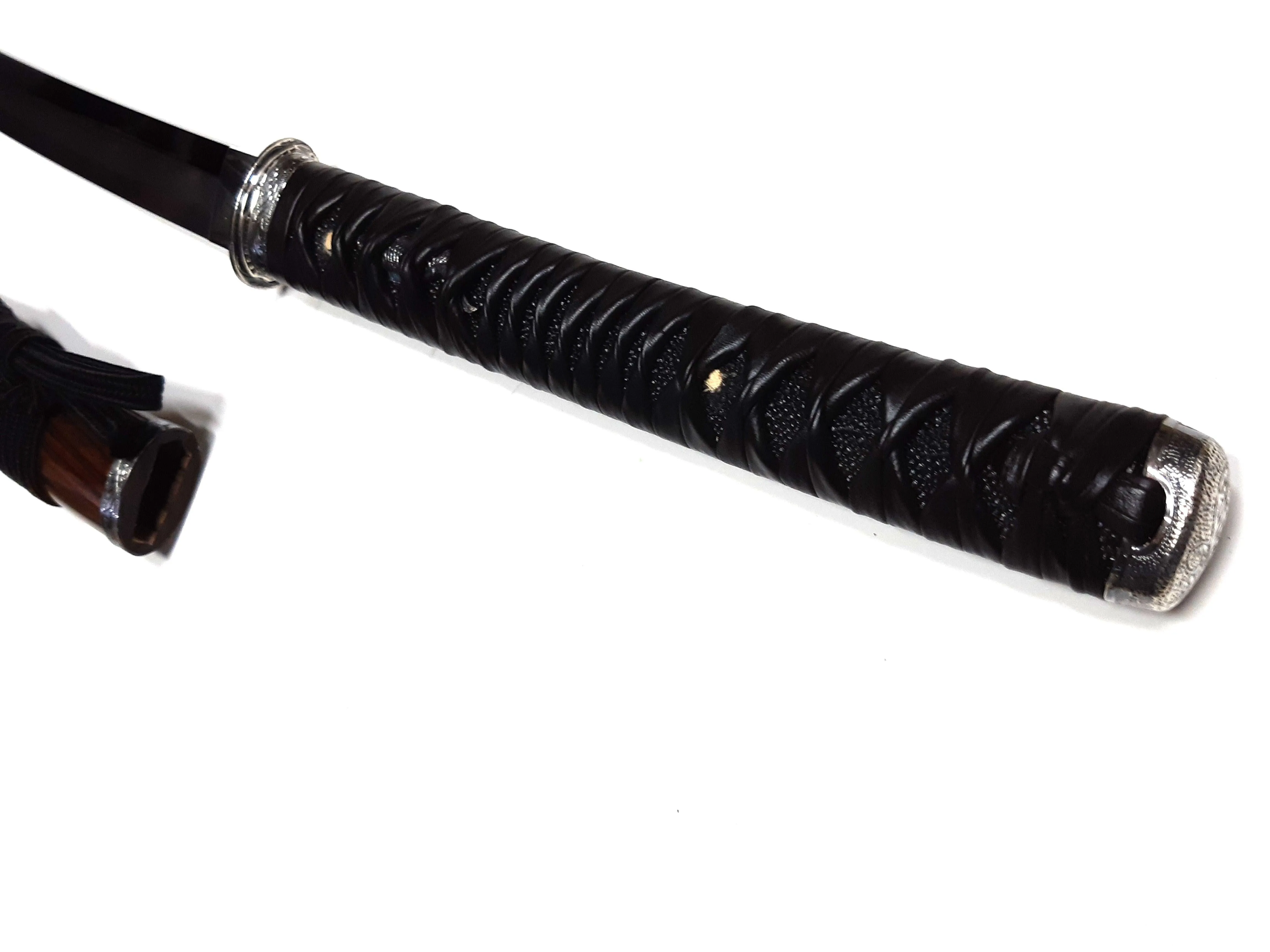 Aiguchi Style Kanata with Silver Fittings and Walnut Saya