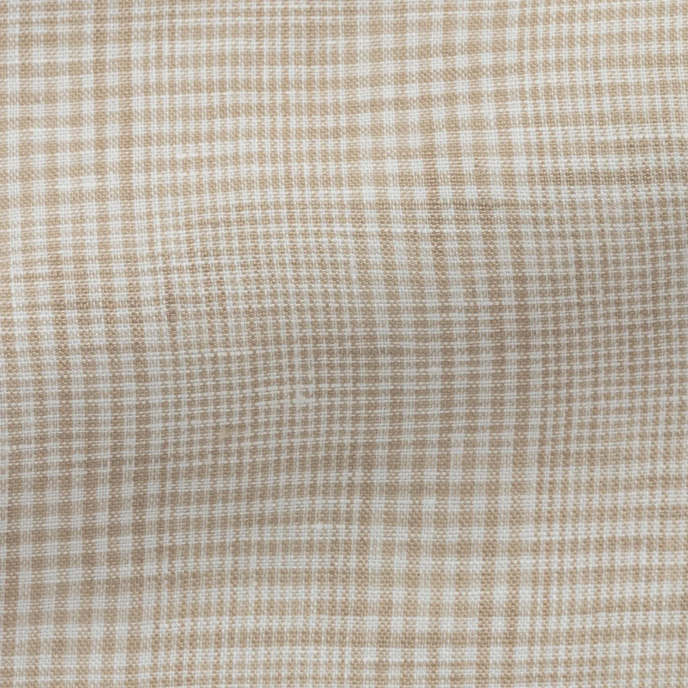 Albini Sand & White with Glencheck Pure Linen Batiste