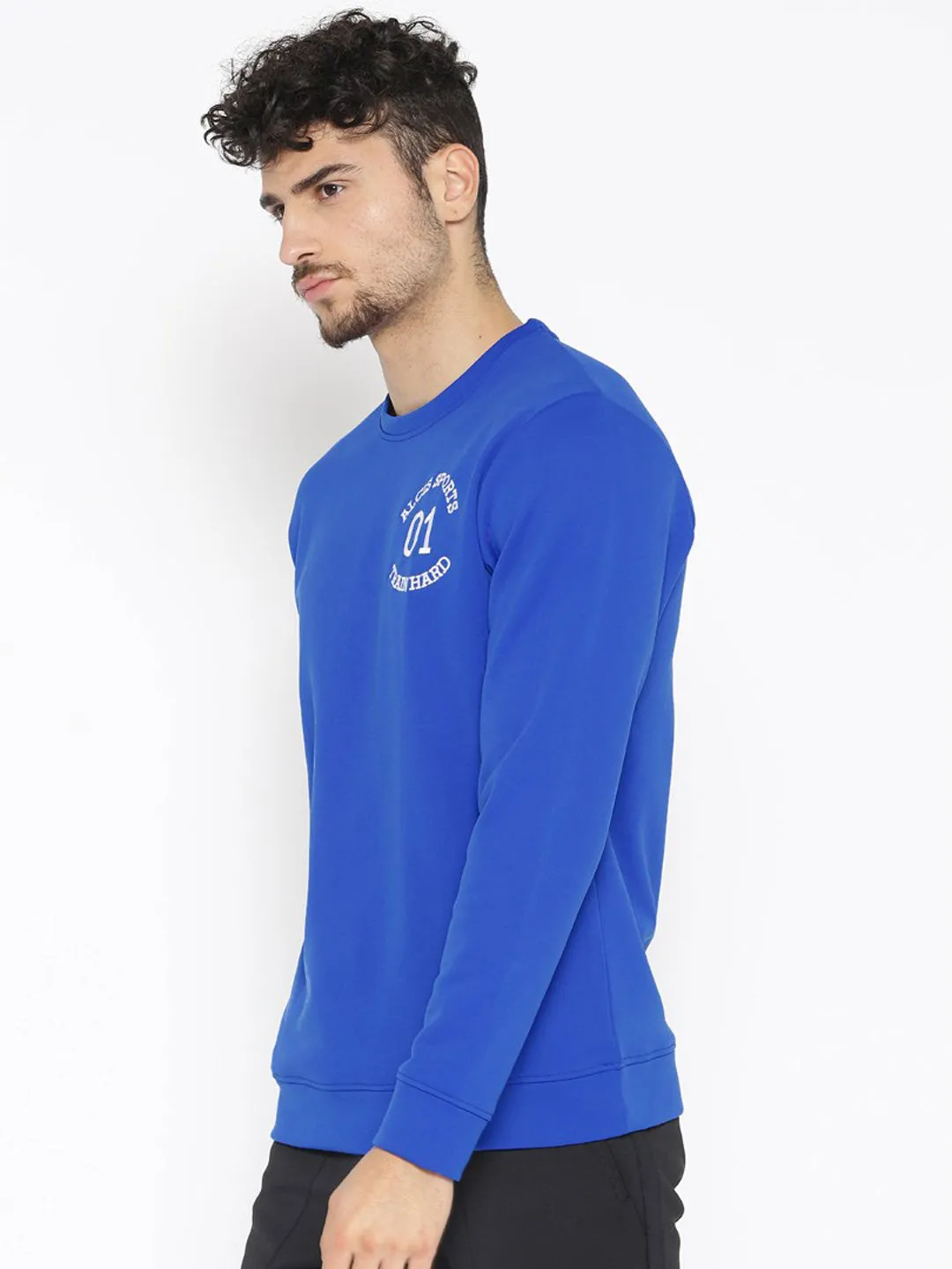 Alcis Men Blue Solid Sweatshirt