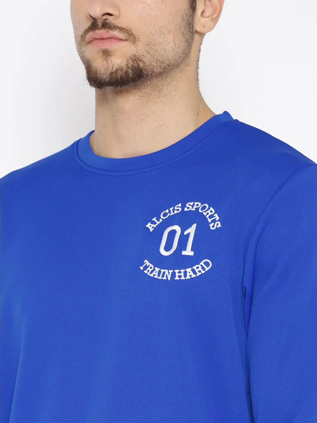 Alcis Men Blue Solid Sweatshirt