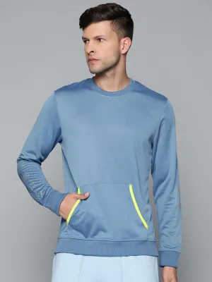 Alcis Men Blue Solid Sweatshirt