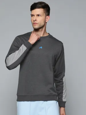 Alcis Men Characoal Solid Sweatshirt