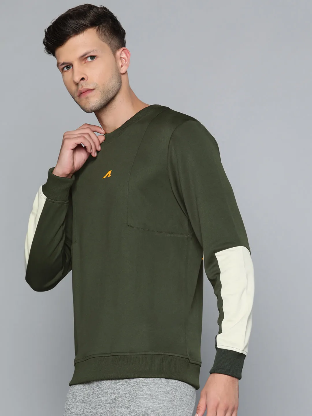 Alcis Men Green Printed Sweatshirt
